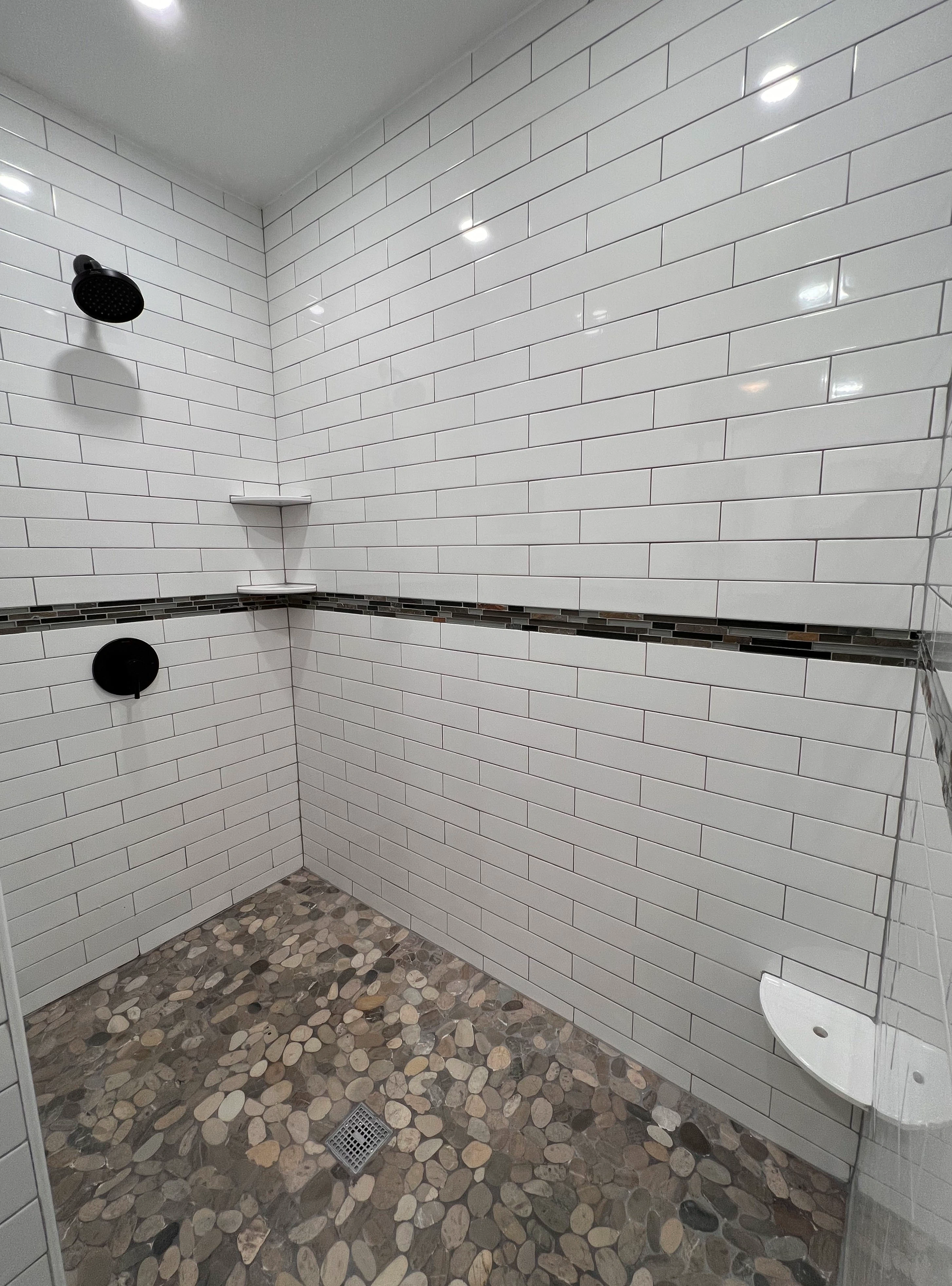 Home remodel in New Braunfels with kitchen remodel and bathroom remodel including custom tile work  completed by Kirk Homes Services.