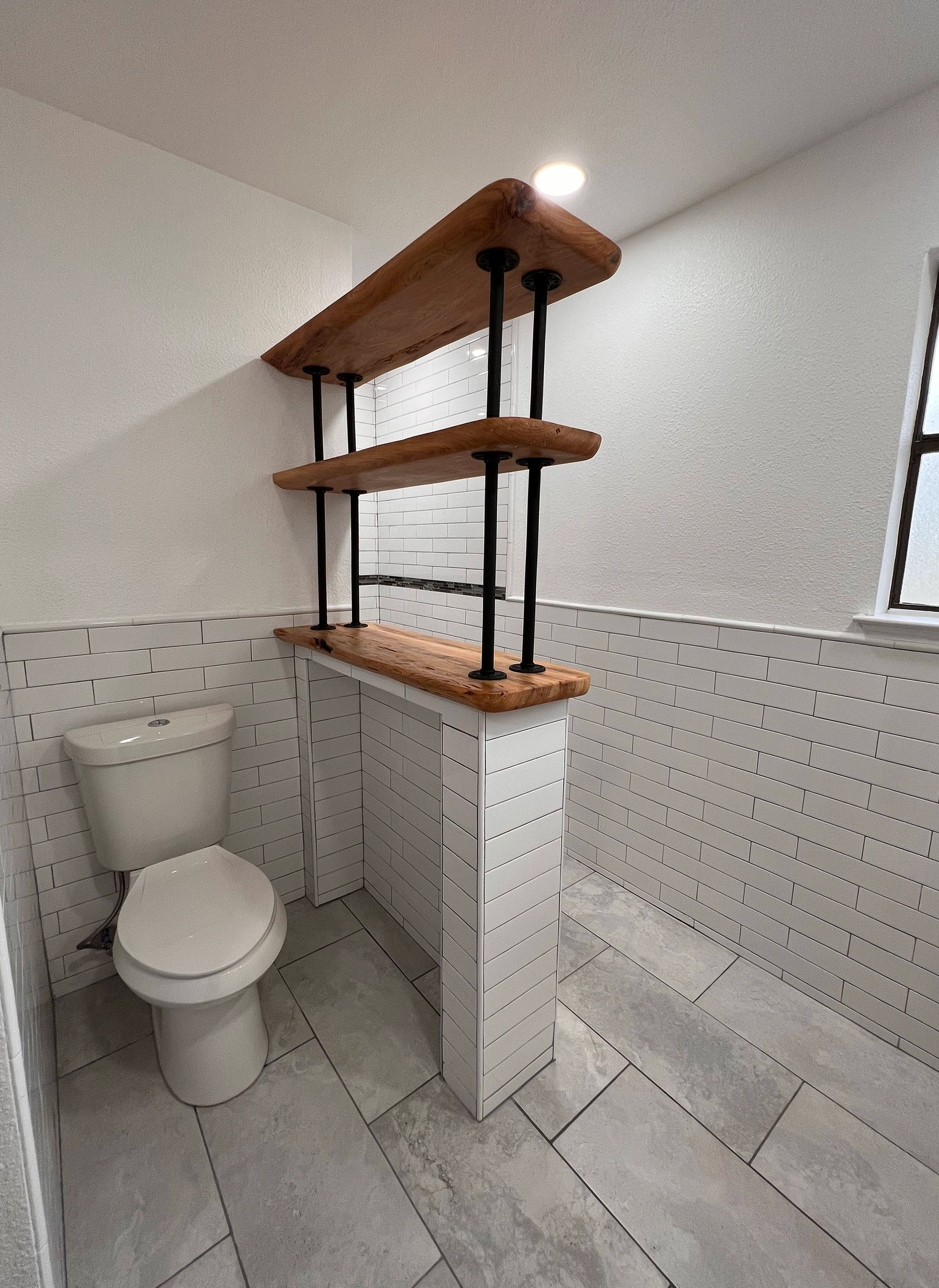 Home remodel in New Braunfels with kitchen remodel and bathroom remodel including custom tile work  completed by Kirk Homes Services.